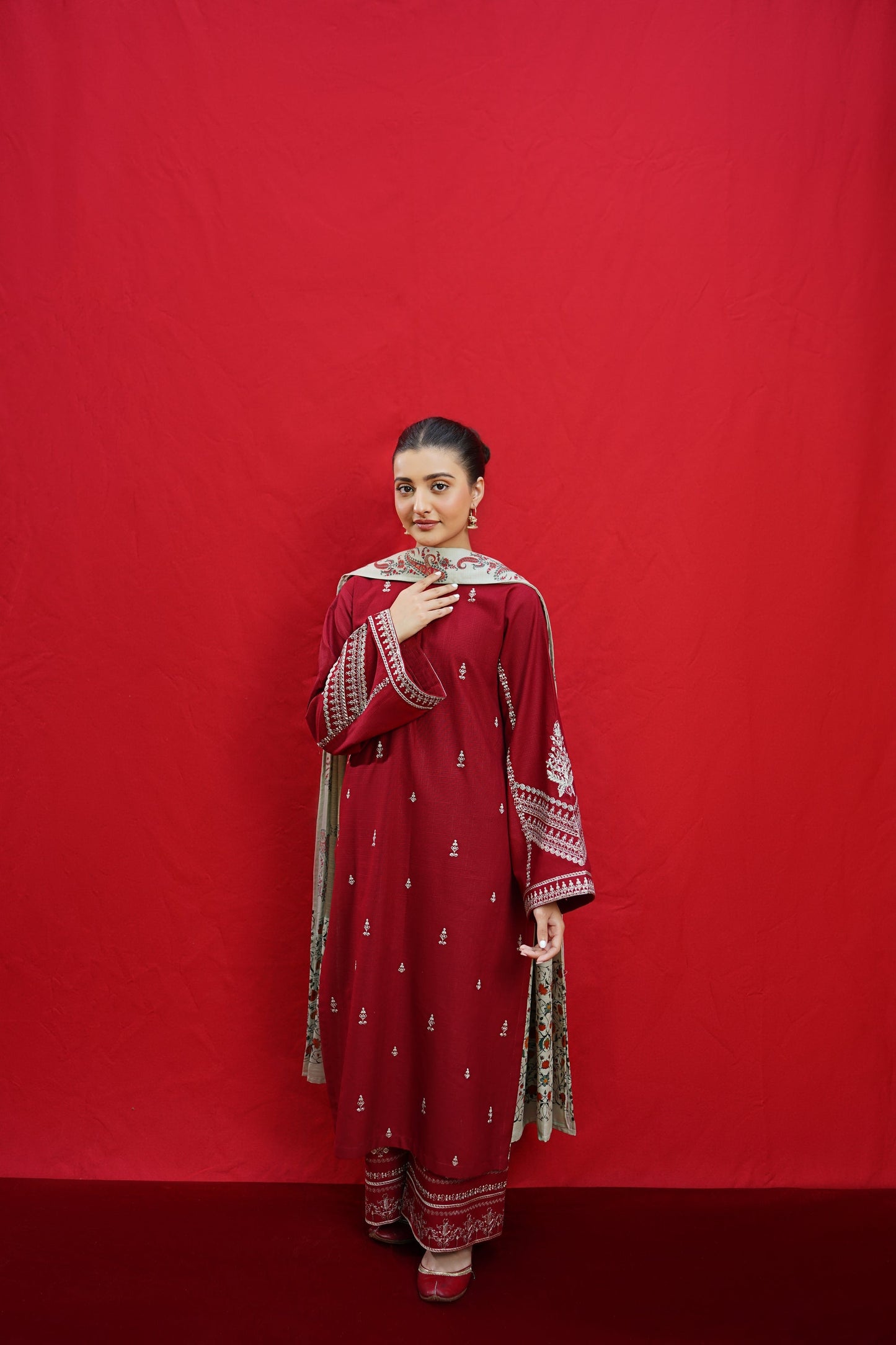 ELKA – Luxury Embroidered 3-Piece in DHANAK