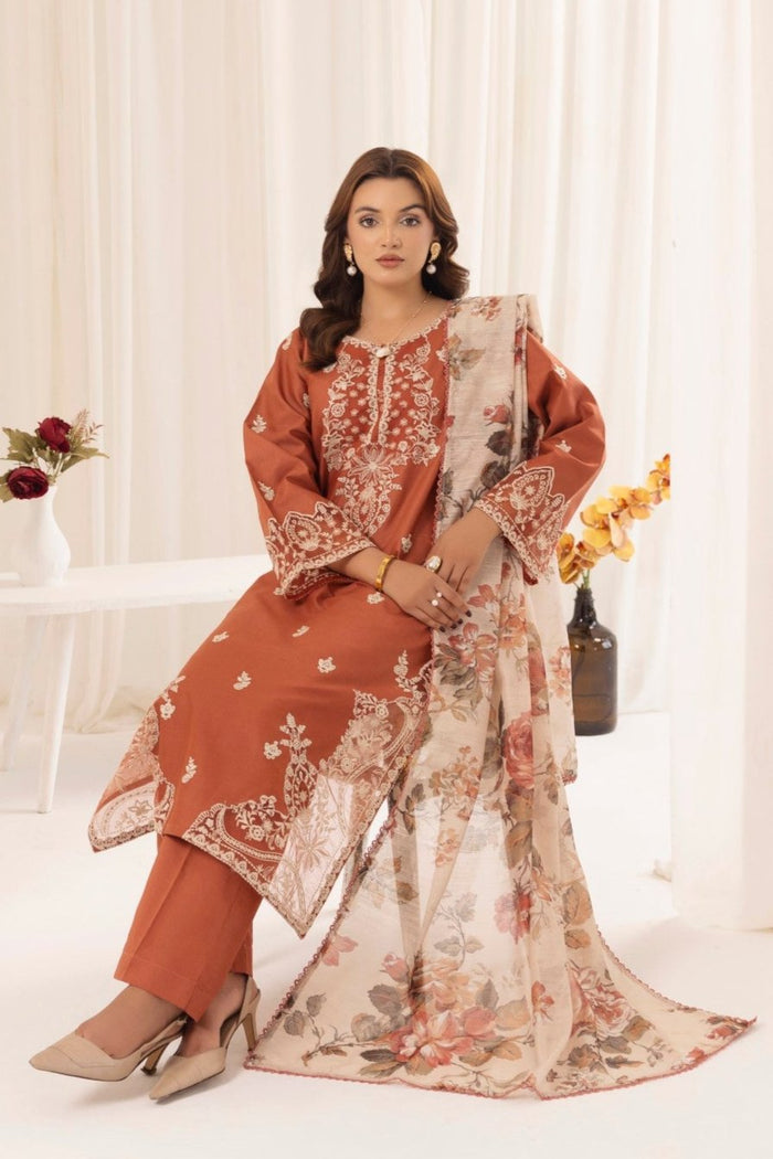 MOHAGNI– Heavy Embroidered 3-Piece Suit (UNStitched)
