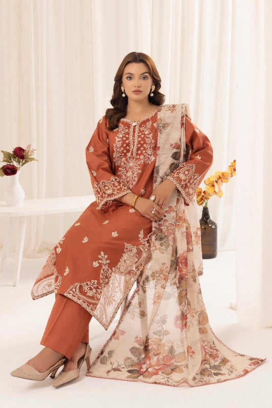 MOHAGNI– Heavy Embroidered 3-Piece Suit (UNStitched)